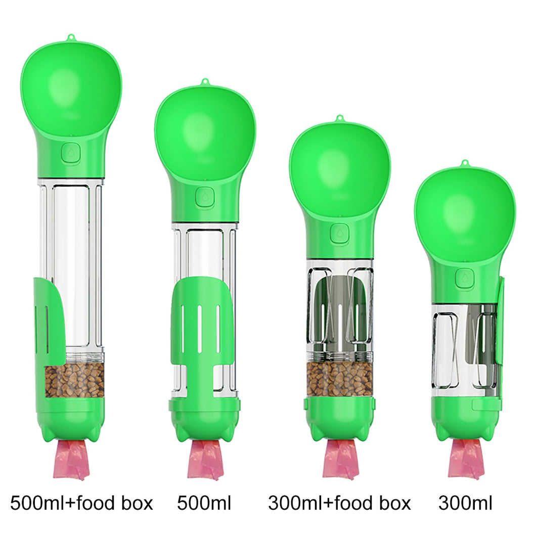 Hunde Trink-und Futterflasche ,,3 in 1“ mit Trink- & Futterschale, Kotschaufel und Beutel